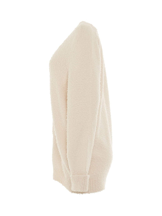 MAISON MARGIELA Oversized Piled Knit Cardigan (Off-White)