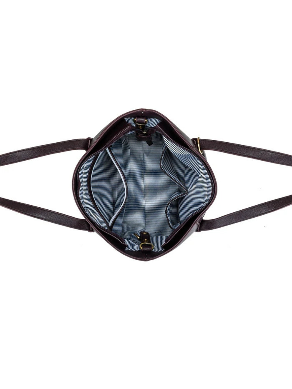 Black Caviar Designs Antoinette Aubergine 3 Piece Handbag Set Aubergine (Dark Blue)