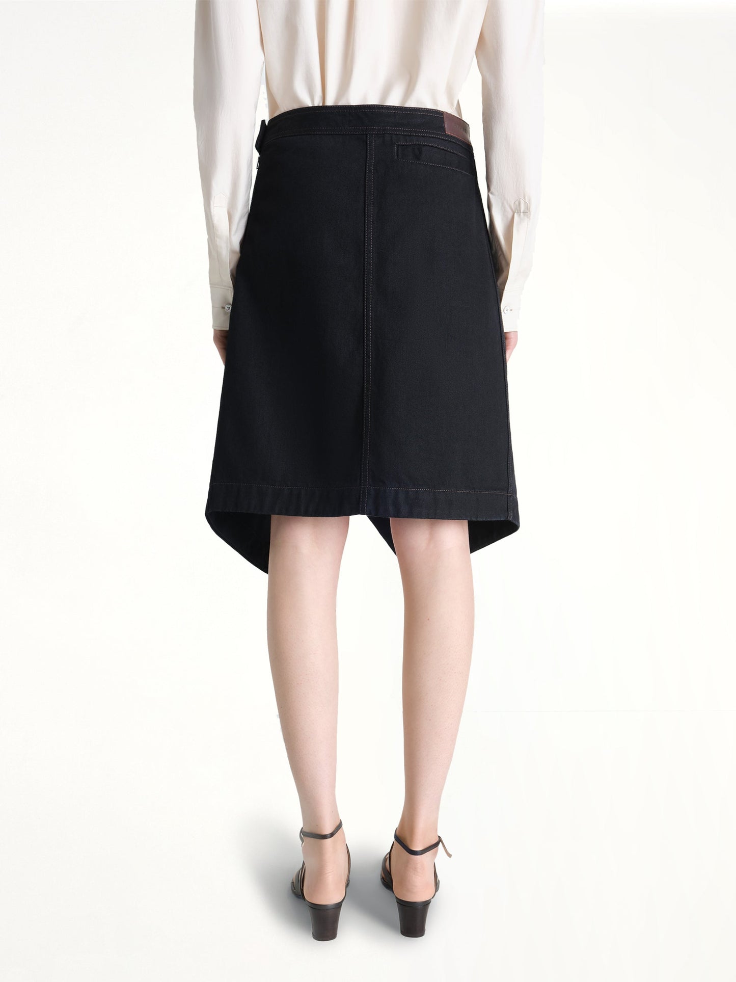 LEMAIRE Asymmetric Short Skirt (Black)