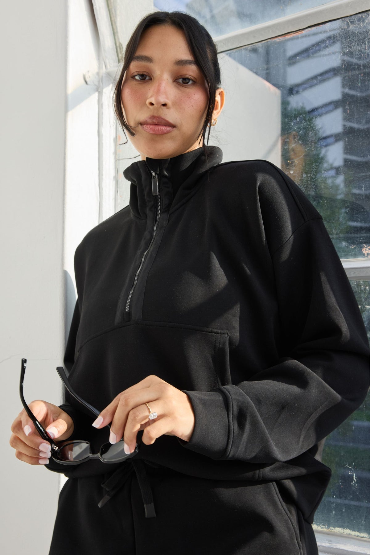 Soft Luxury 1/2 Zip Set (Black)