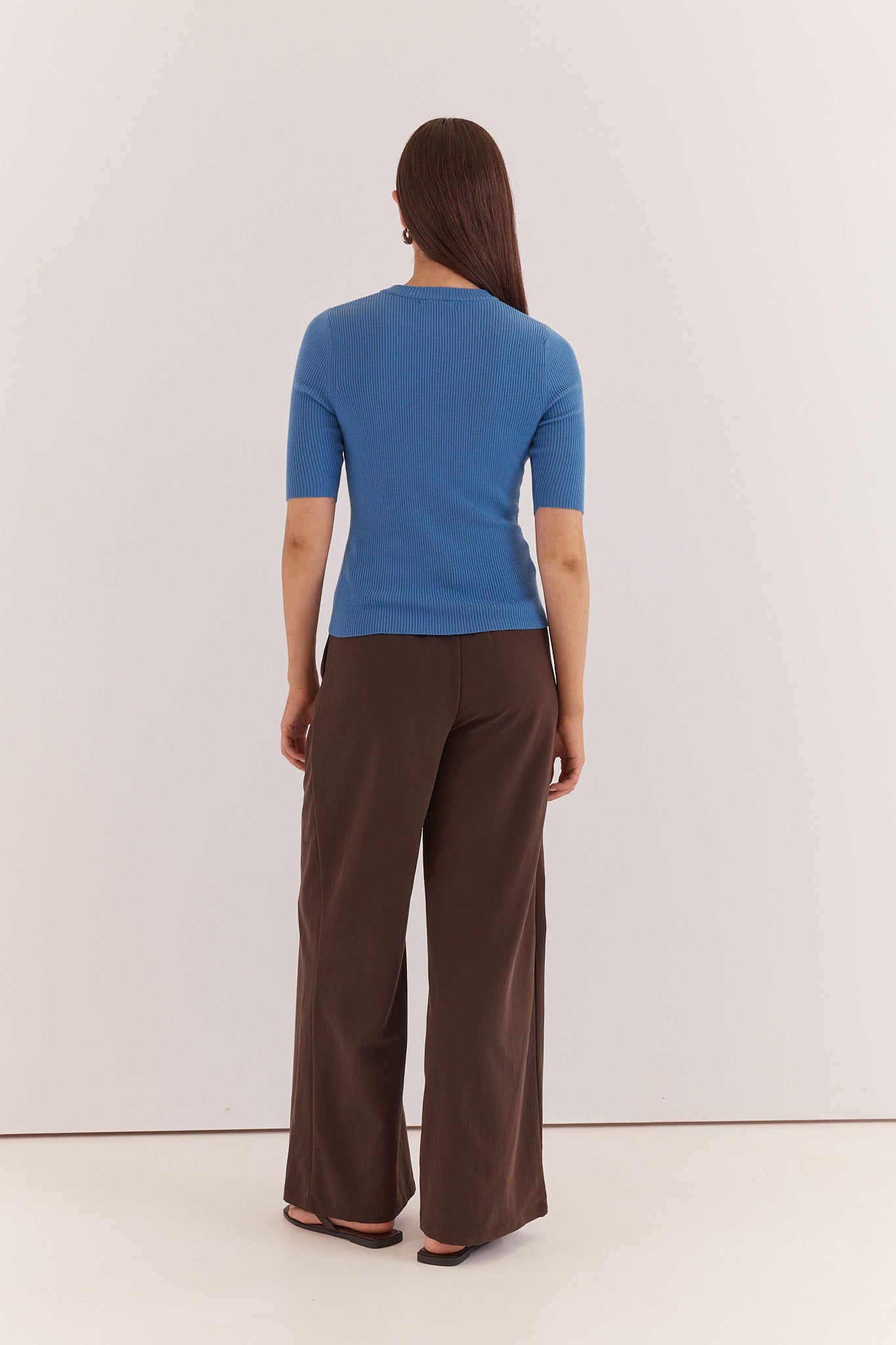 Sass Clothing Natalie Wide Leg Trouser (Chocolate)