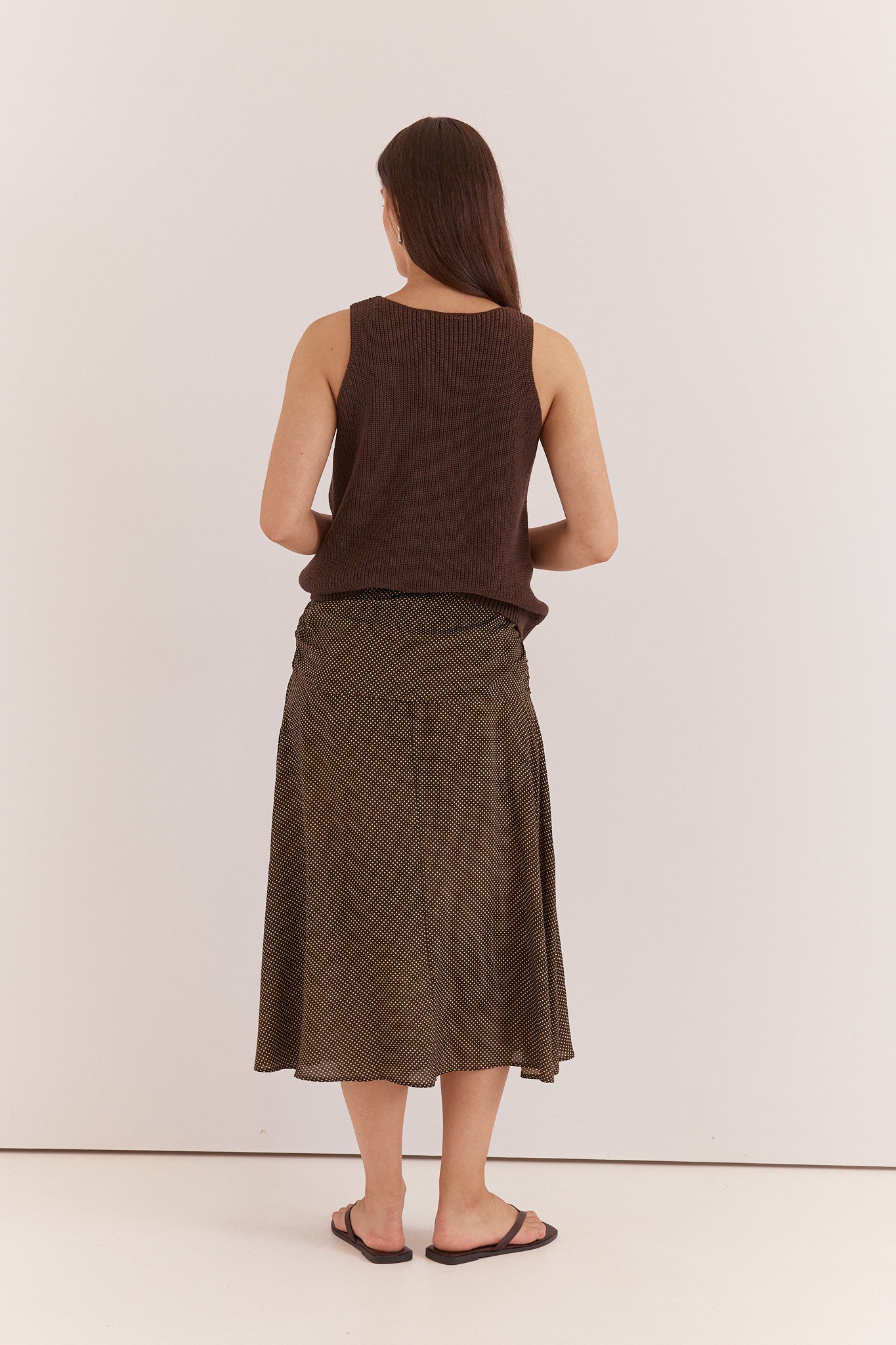Sass Clothing Oriana Ruched Waist Skirt (Micro Dot)