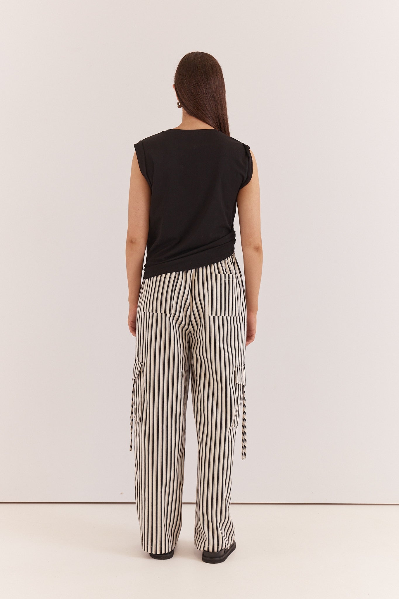 Sass Clothing May Tie Waist Cargo (Black Cream)