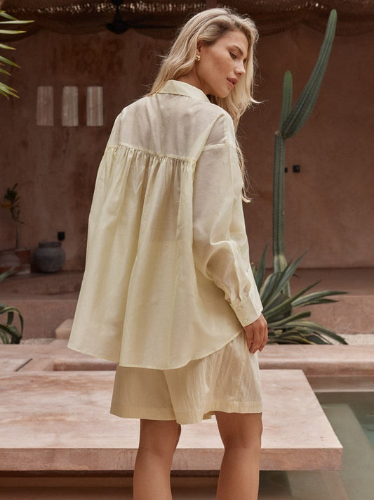 Sass Clothing Val Oversized Shirt (Lemon)