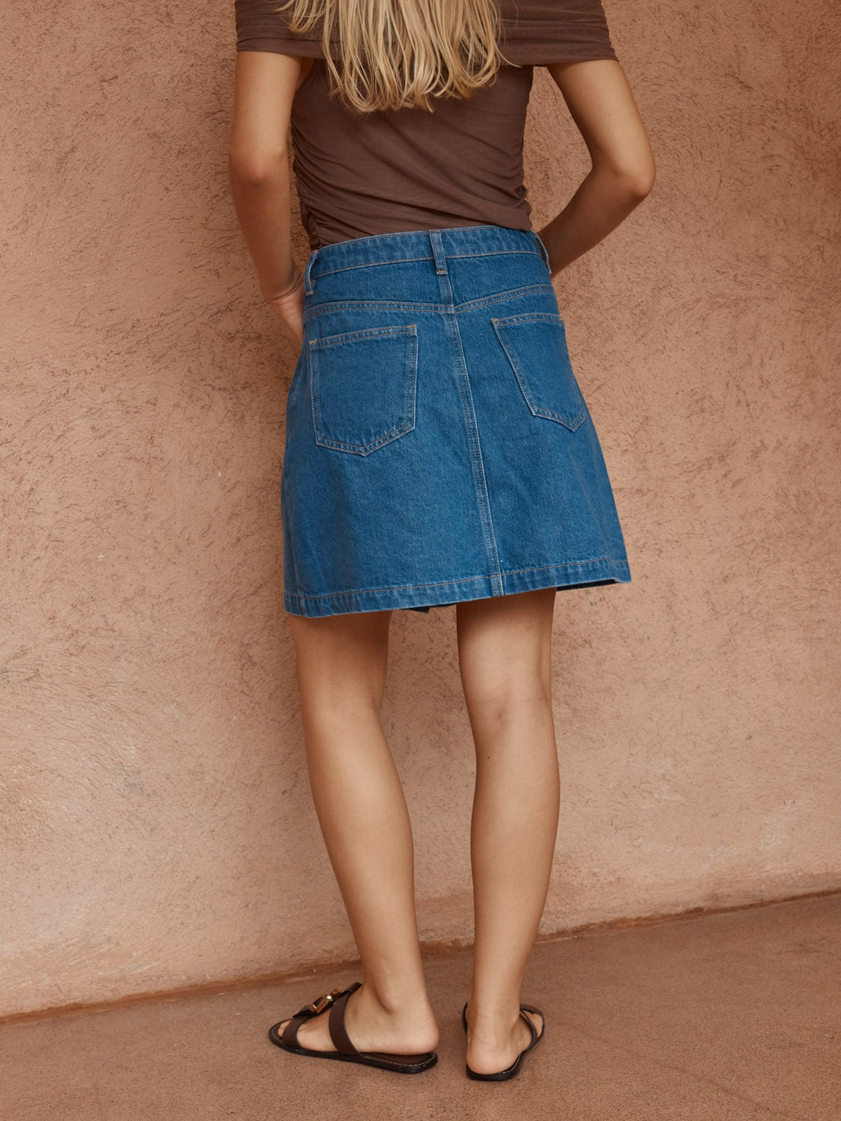 Sass Clothing Tipo Wave Denim Skirt (Classic Blue)