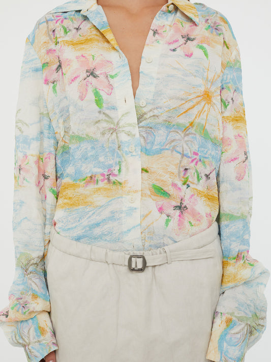 Christopher Esber Crushed Belted Mini Skirt (Cloud)