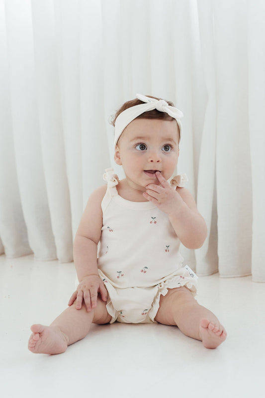 Cherry Bubble Tie Romper