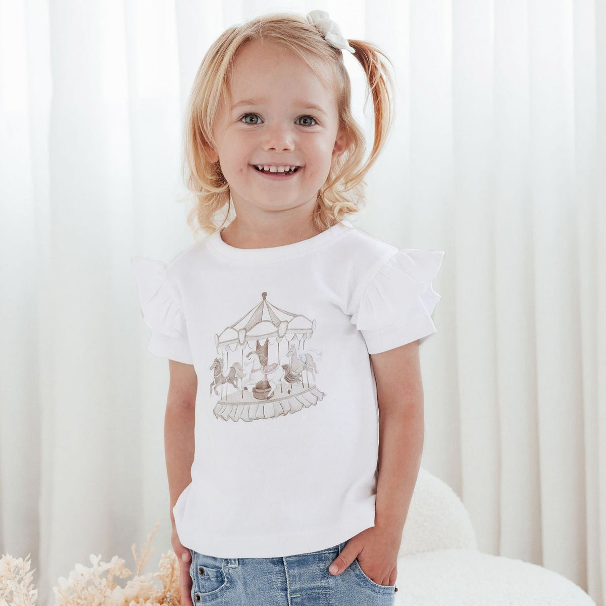 Carousel Print Flutter Tee