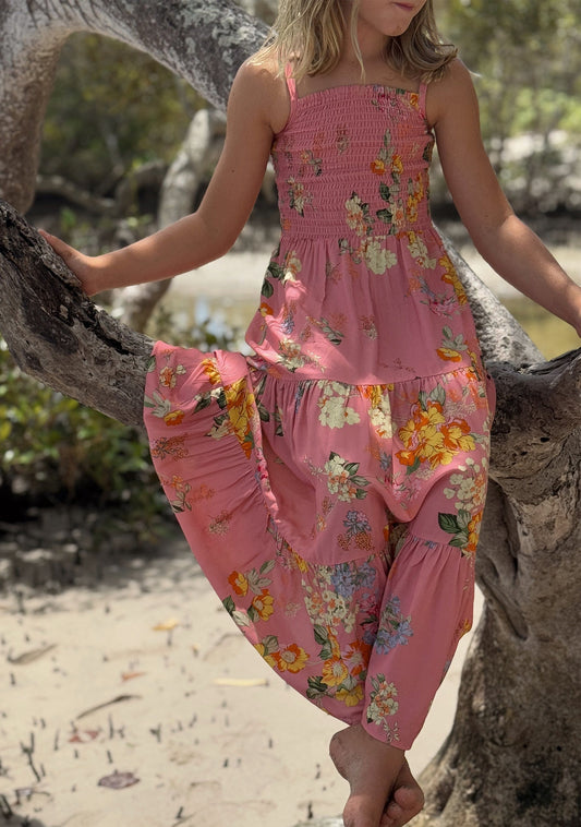 LITTLE AUGUSTE Sweetheart Maxi Dress (Pink)