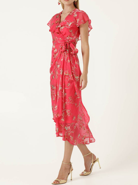 Sacha Drake Eleanor Wrap Dress (Pink Floral)