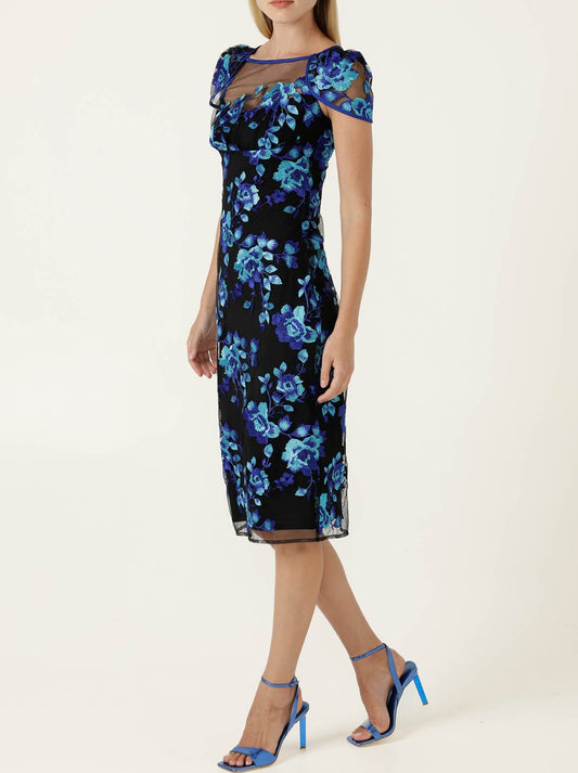 SACHA DRAKE GARNIER DRESS (Sapphire Aqua Rose)