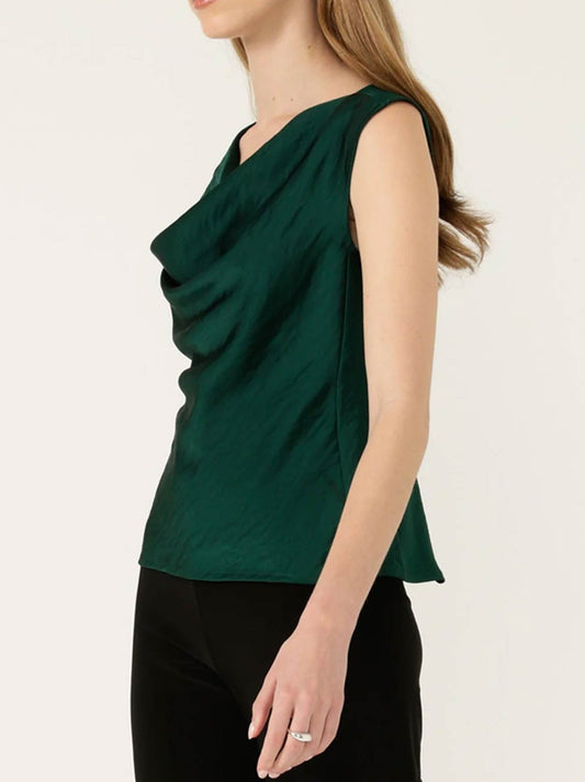 SACHA DRAKE LUXE COWL BIAS TOP (Emerald)