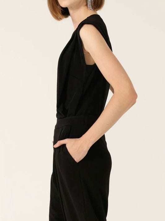 Sacha Drake Pleated Shell Top (Black)