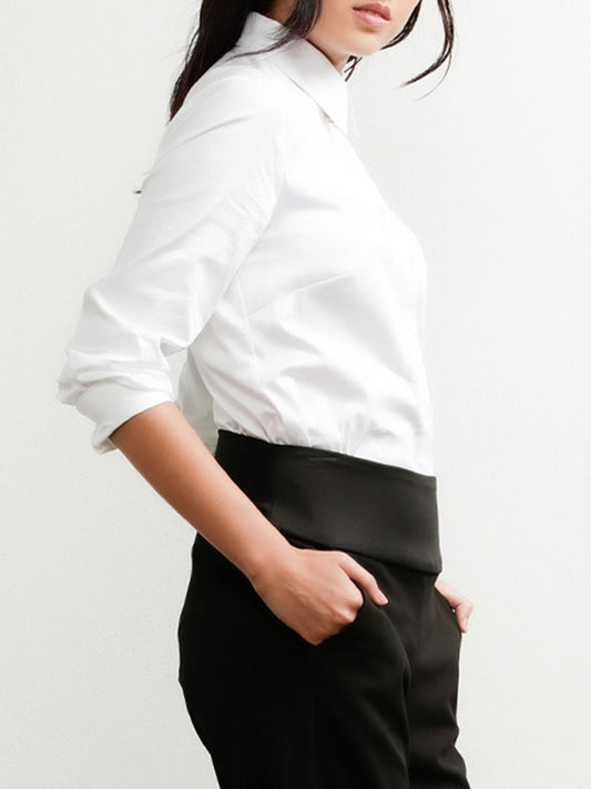 SACHA DRAKE STRETCH COTTON CLASSIC SHIRT (White)