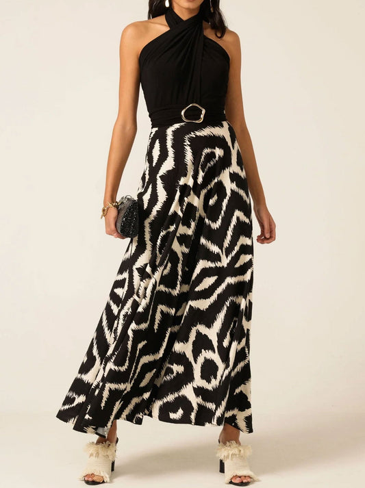 Sacha Drake Villa Vita Maxi Dress (Black/Cream)