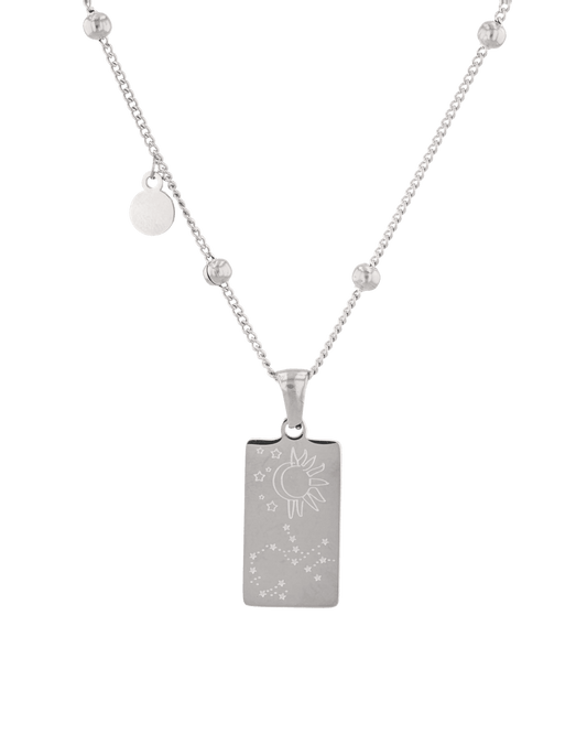 LAVANA Sagittarius Silver Zodiac Tag Necklace