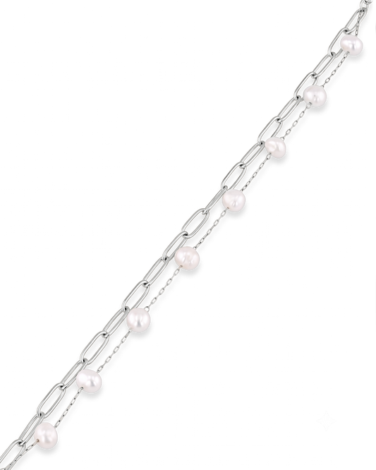 LAVANA Salina Silver Pearl Bracelet