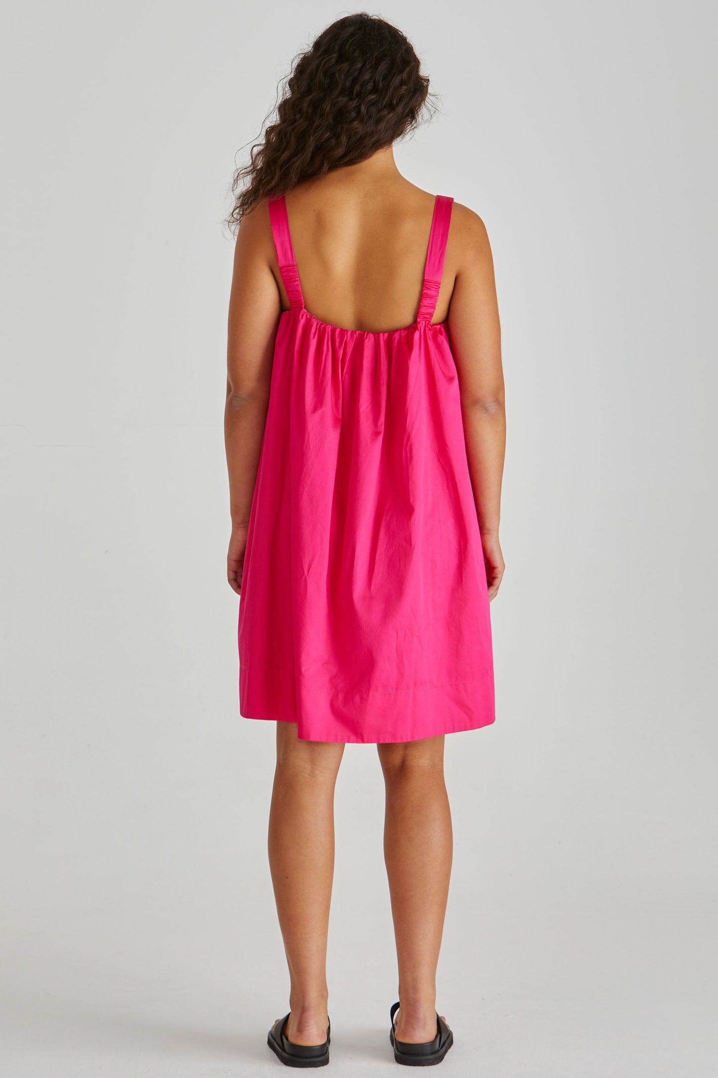 Sass Clothing Ellis Mini Baby Doll Dress (Hot Pink)
