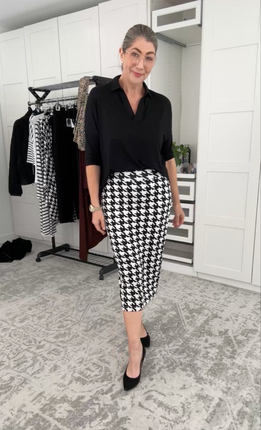 Lou Lou Maxi Bamboo Whitney Tube Skirt Houndstooth (Houndstoth)