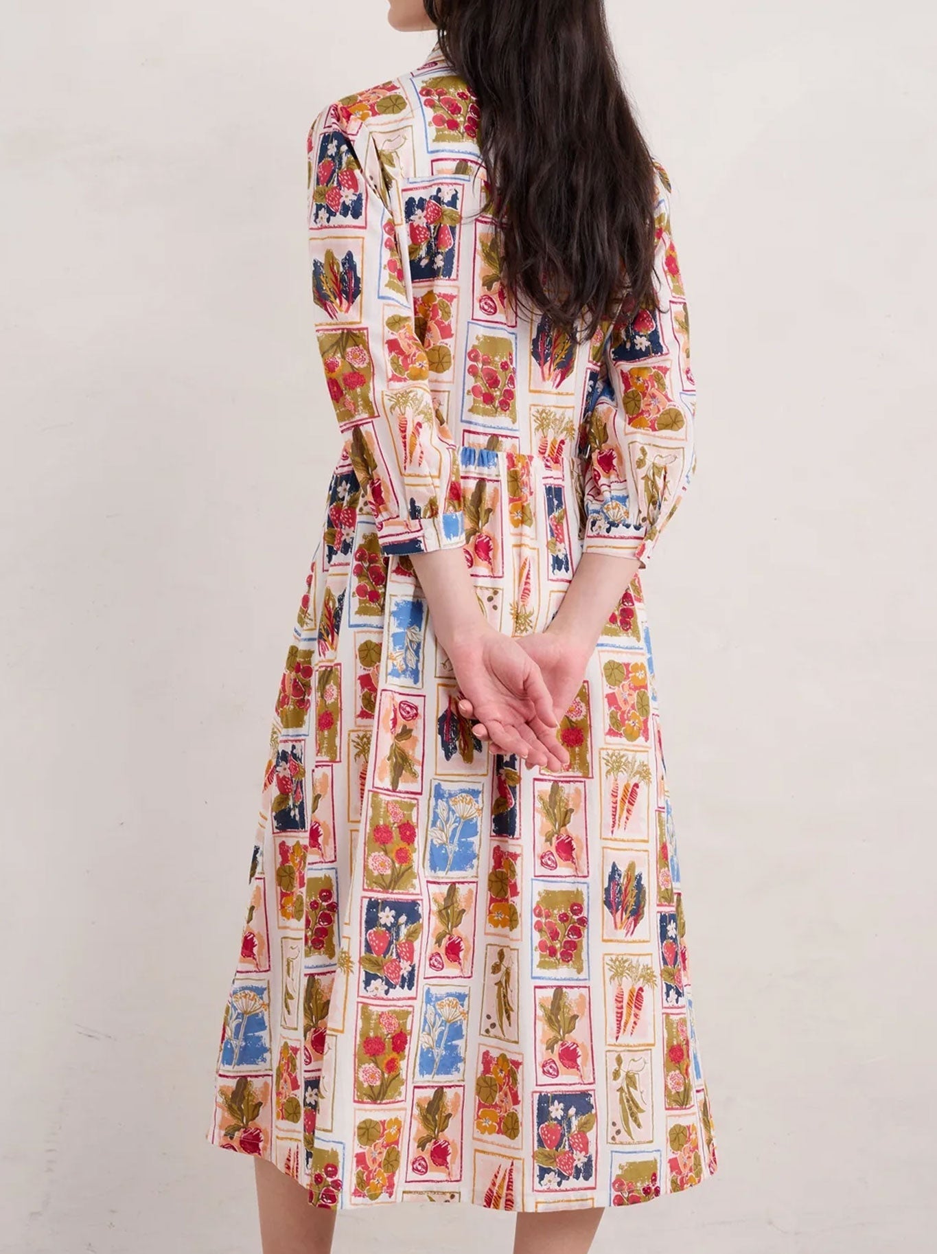 SEASALT 3/4 TRUE LETTER DRESS (Seed Packet Sketch Chalk)
