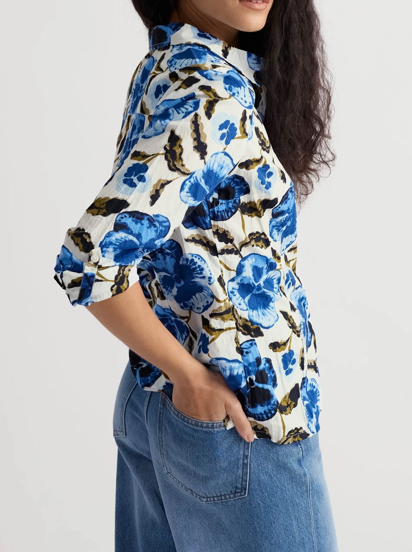 SEASALT LARISSA SHIRT (Spring Pansy Chalk)