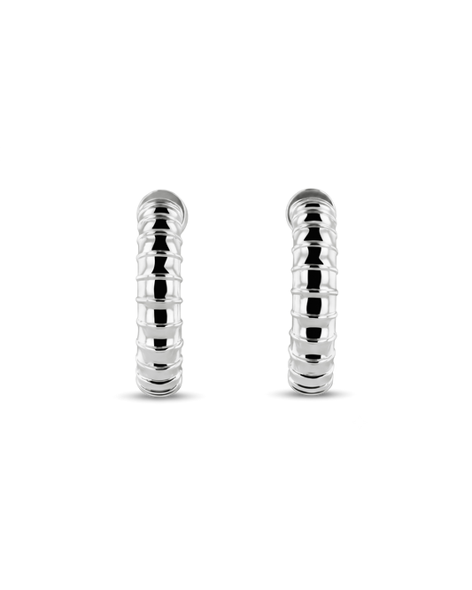 LAVANA Serpent Silver Hoop Earrings