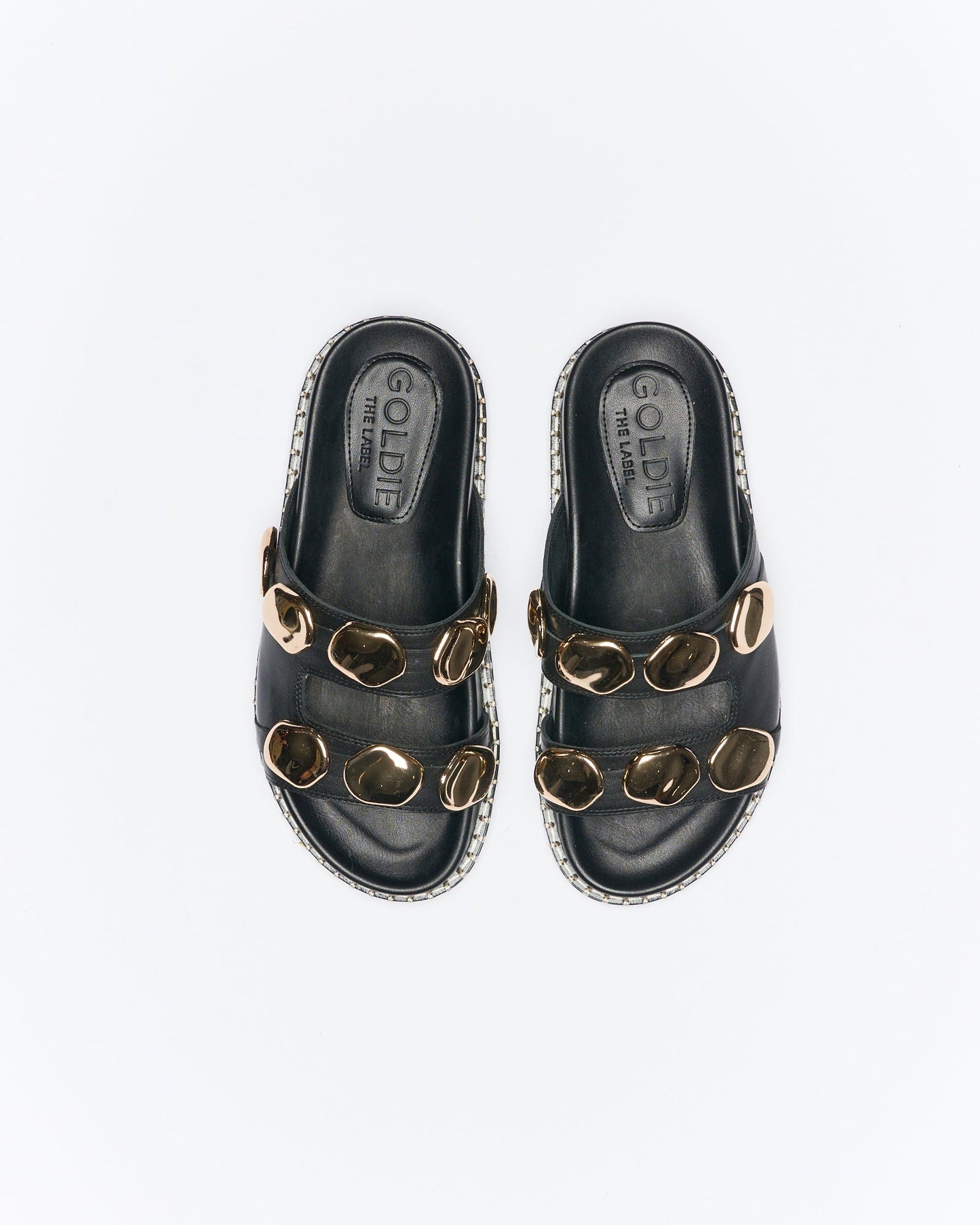 Walnut Melbourne Shae Leather Slide (Black)