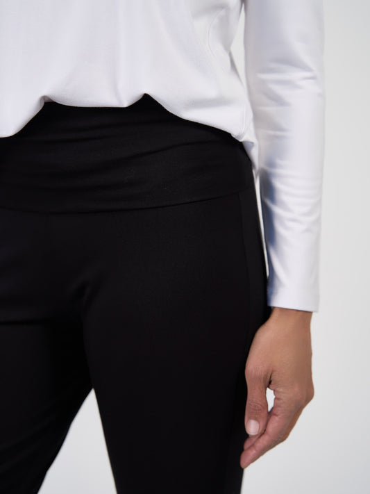 Lou Lou Warwick Bamboo Fold Over Waist Pant (Black)