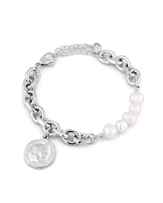 Image of Bracelets. Product name - Sicily Silver Pearl Bracelet in colour by brand - LAVANA
