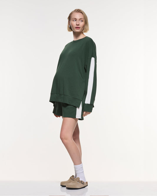 Soon Maternity Side Stripe Cotton Shorts