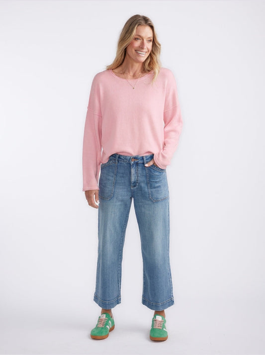 White & Co. Sorrento Raw Edge Knit (Ice Pink)
