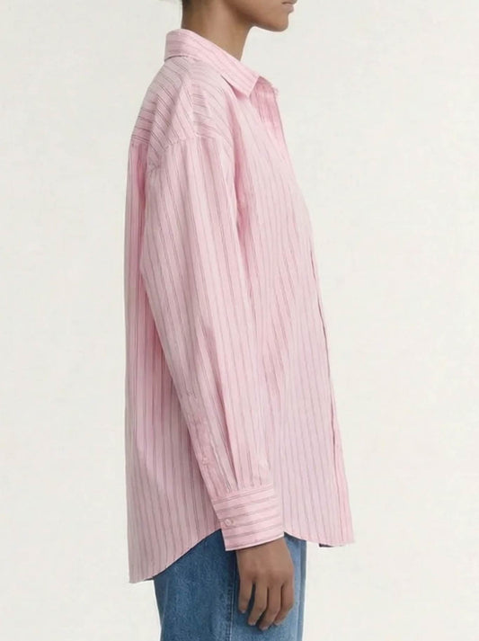 Staple The Label Kari Oversized Shirt (Pink White)