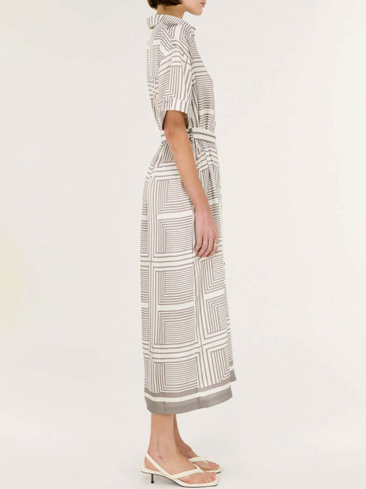 STAPLE THE LABEL SIPHON MIDI SHIRT DRESS (Geometric)