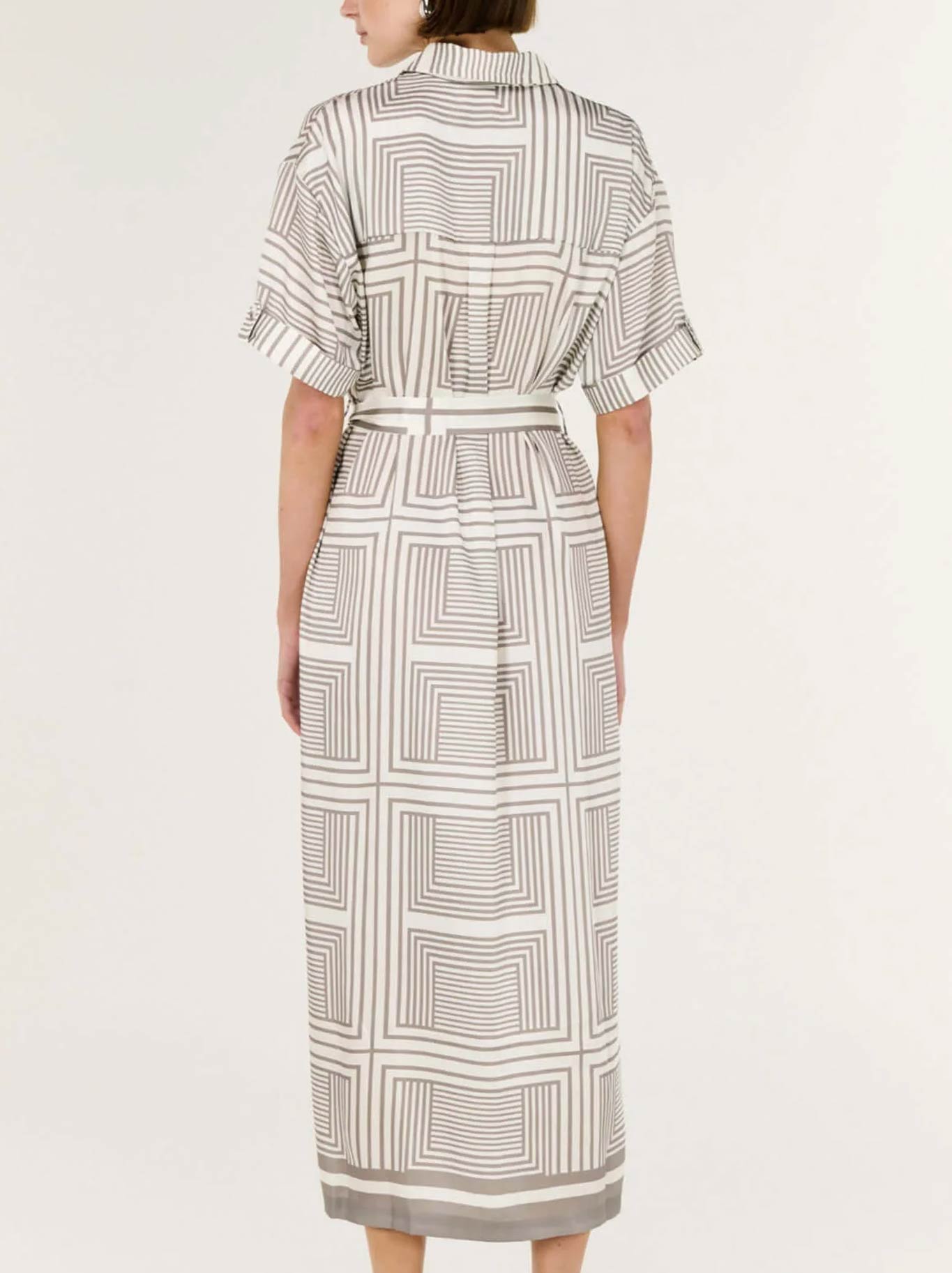 Staple The Label Siphon Midi Shirt Dress (Geometric)