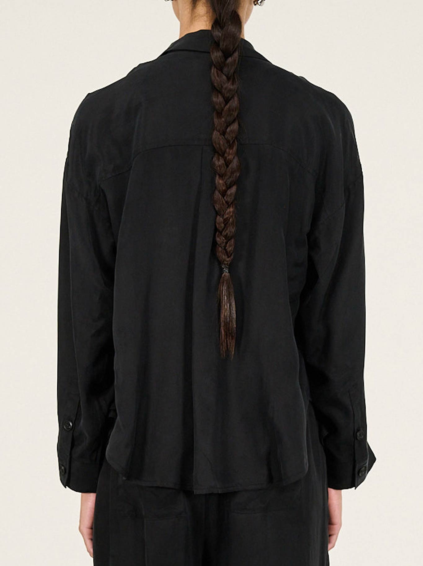 STAPLE THE LABEL SILVIE CUPRO SHIRT (Black)