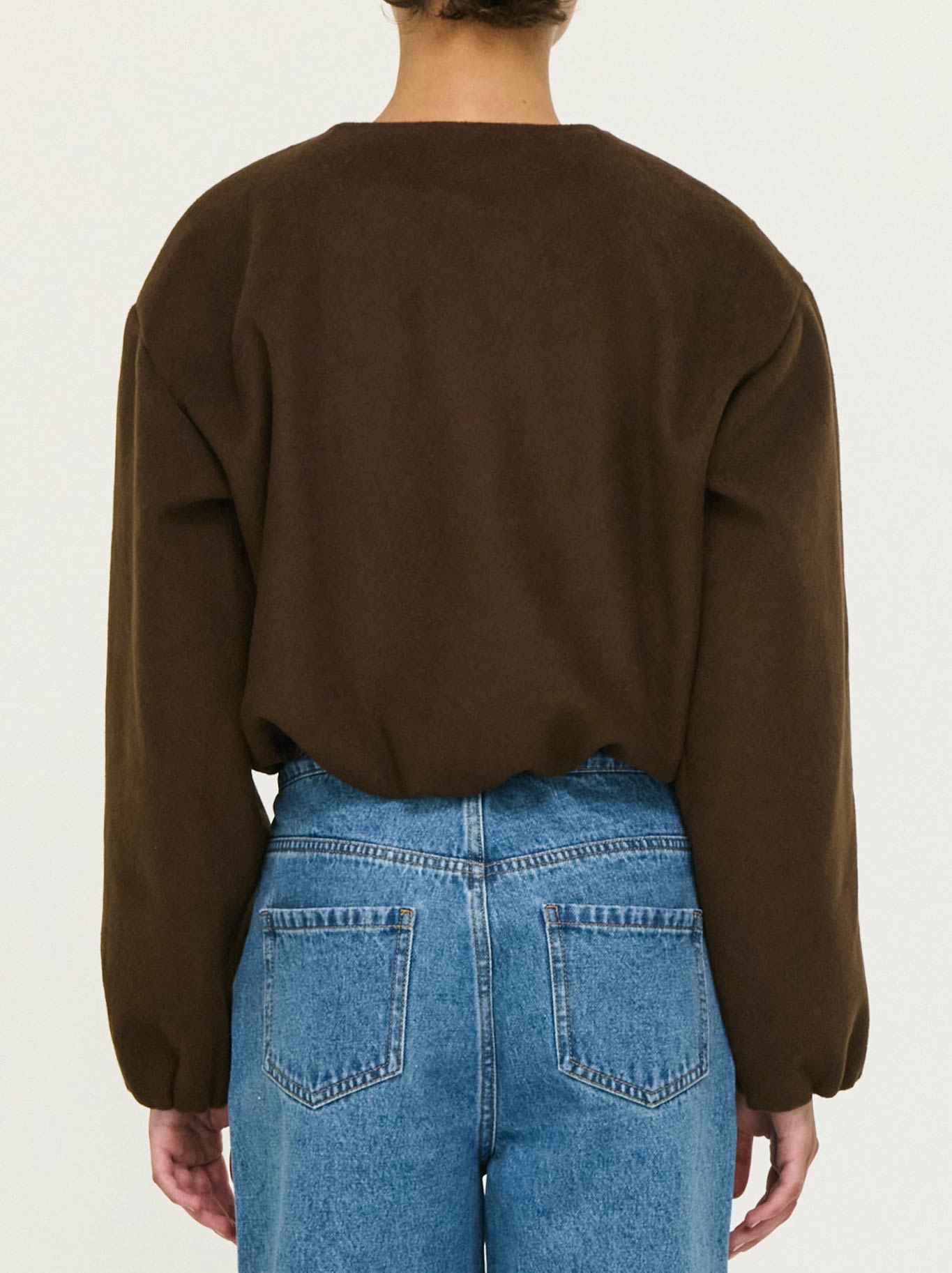 STAPLE THE LABEL ALARIC CROPPED JACKET (Chocolate)