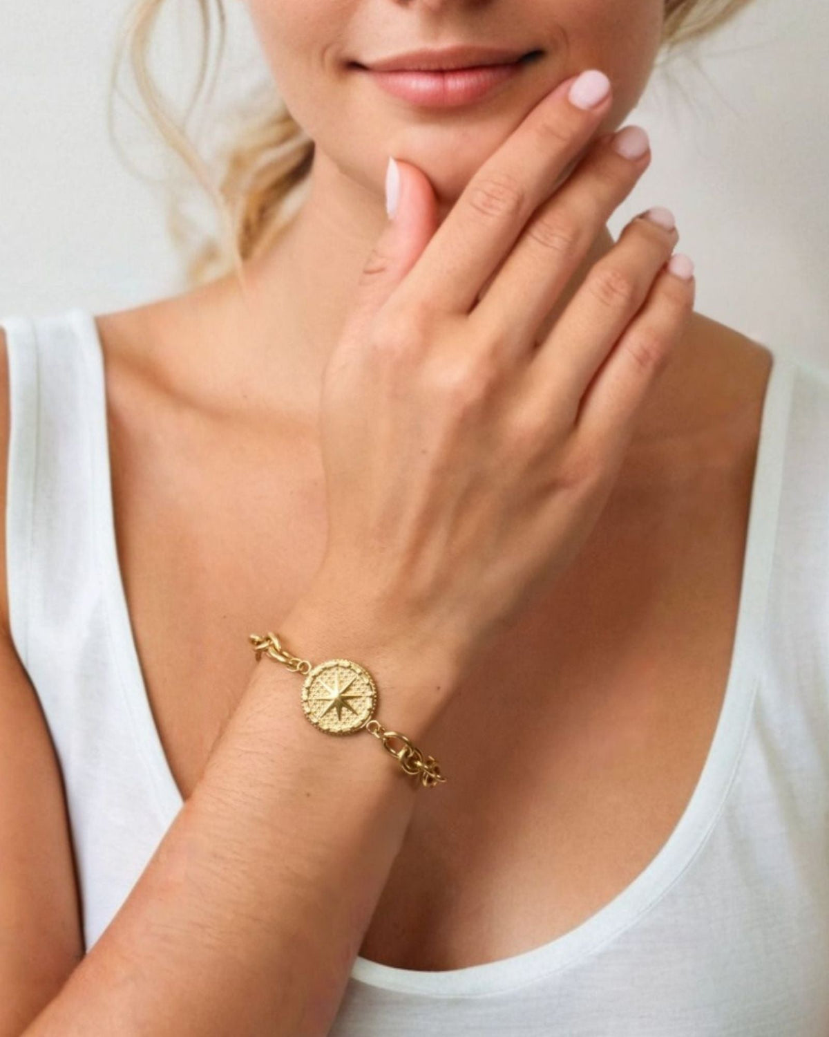 LAVANA Starburst Coin Silver Necklace