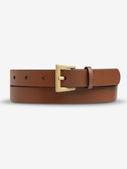 Image of Belts. Product name - STATUS ANXIETY PART OF ME BELT in Tan Gold colour by brand - Status Anxiety