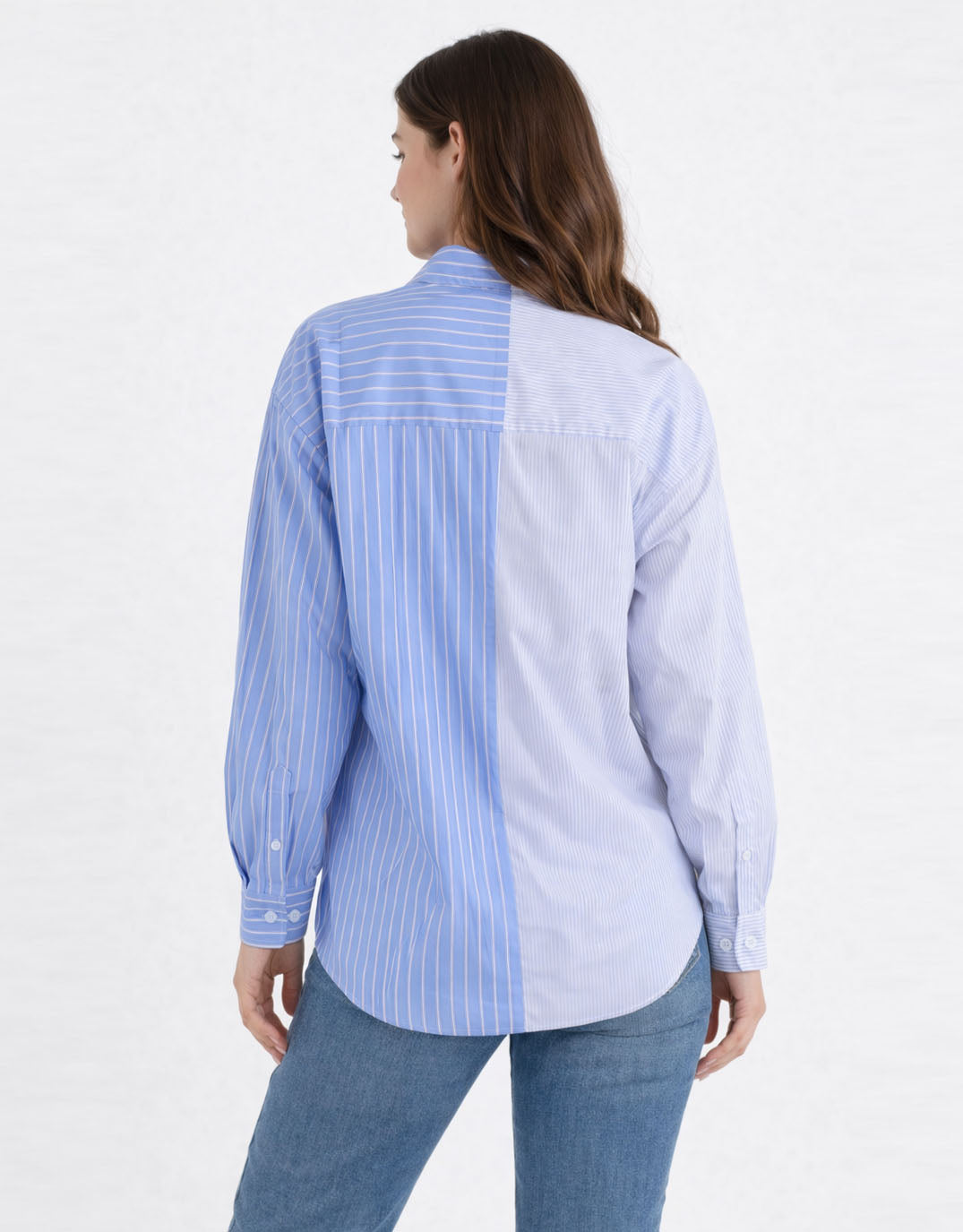 Betty Basics Stevie Shirt (Blue Stripe Contrast)