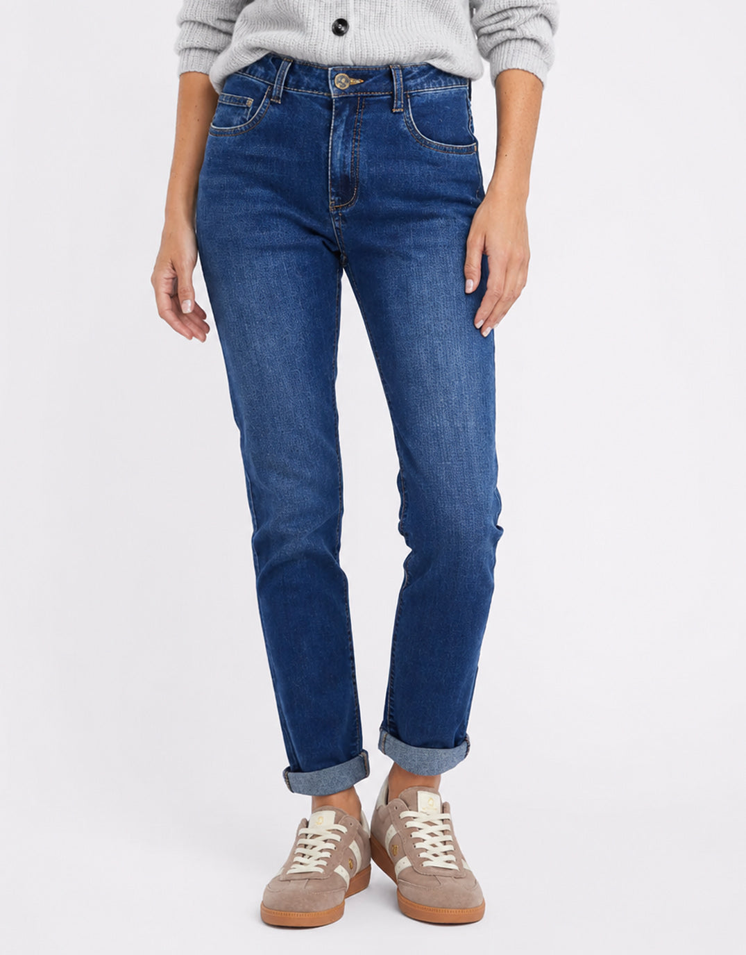 132 Fashion Stretch Mom Jean (Dark Blue)