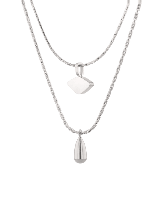 LAVANA Sunshower Layered Silver Necklace