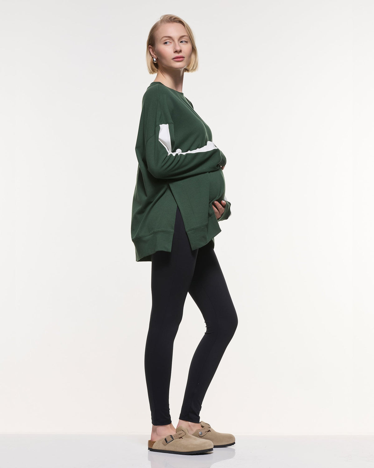Soon Maternity Super Stretch Foldover Leggings (Black)