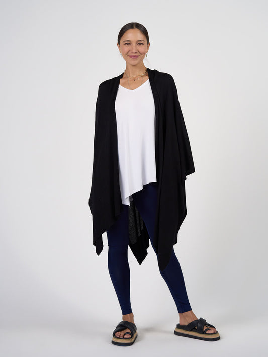 Lou Lou Supreme Cashmere/Bamboo Travel Wrap (Black)