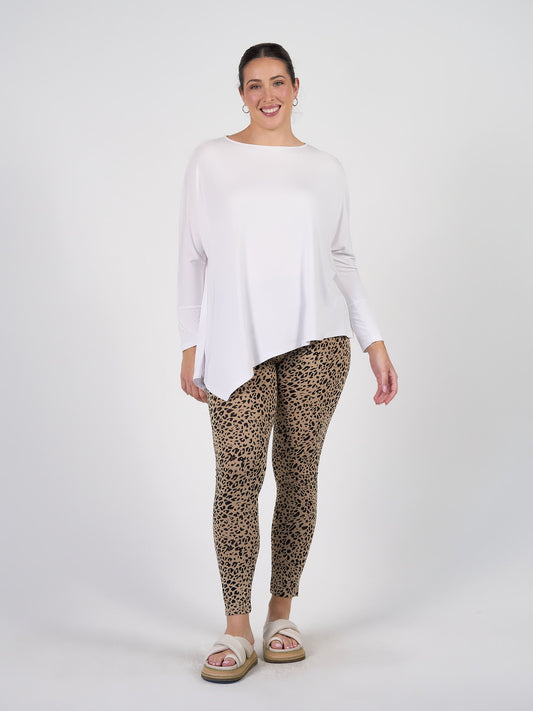 Lou Lou Susie Oversized Asymmetrical Bamboo Top (White)