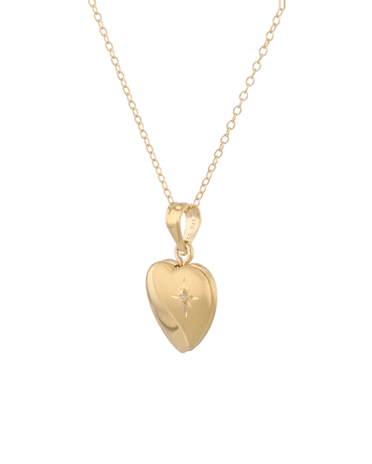 LAVANA Sway Heart Diamond Locket Necklace Gold