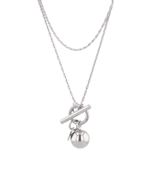 LAVANA T-bar Lariat Silver Chain Necklace