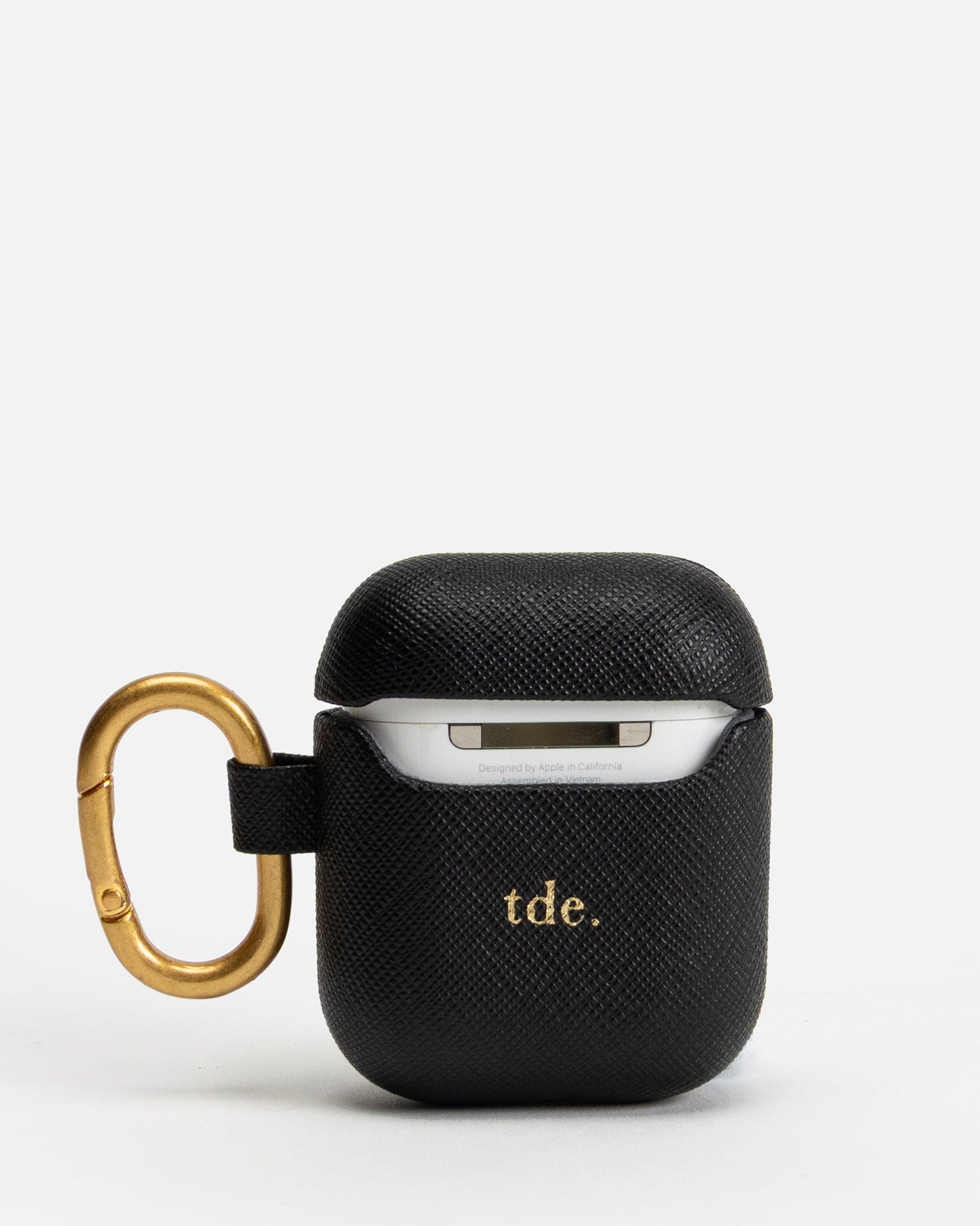 AirPods 2nd Gen Saffiano Leather Case (Black)