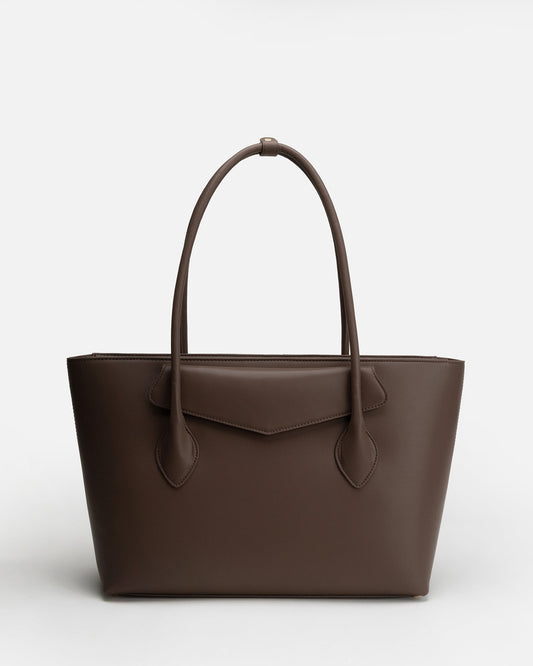 The Daily Edited Zaphia Work Shoulder Tote Bag (Brown)