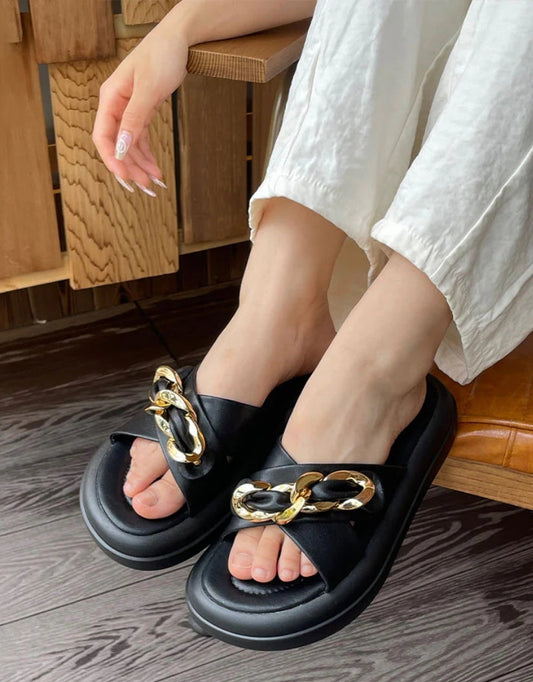 EVERAU® Chiffon Sandals (Black)