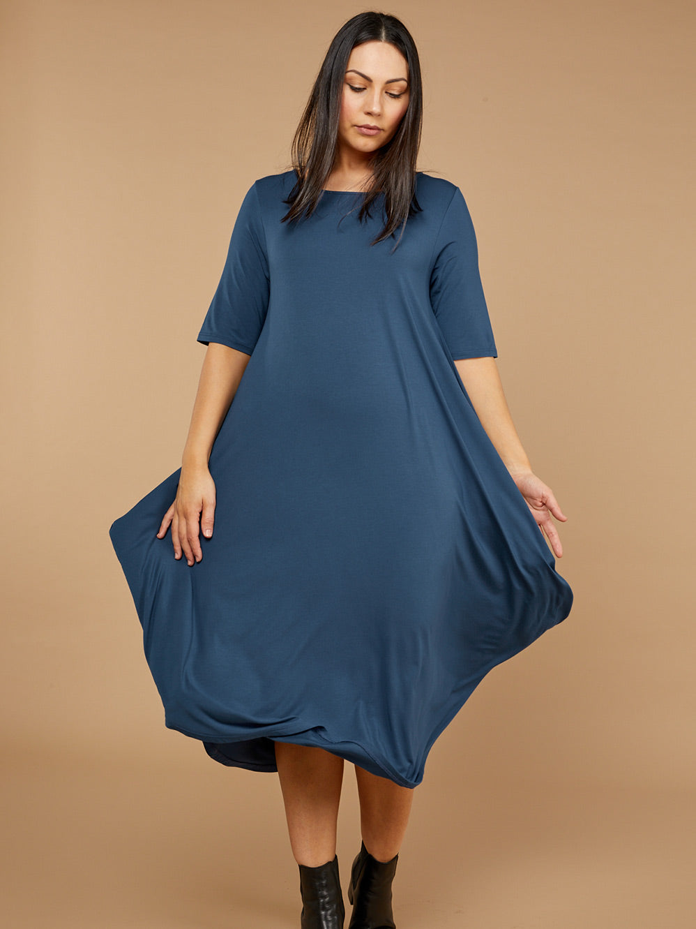 TANI RELAXED TRI DRESS (Deep Sea)